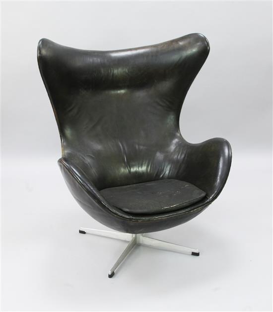 Arne Jacobsen for Fritz Hansen. An Egg chair, W.2ft 11in. H.3ft 6in.